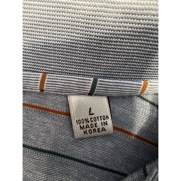Peter Millar Polo Golf Shirt Mens Gray Stripe Short Sleeve Sz L - Picture 6 of 9